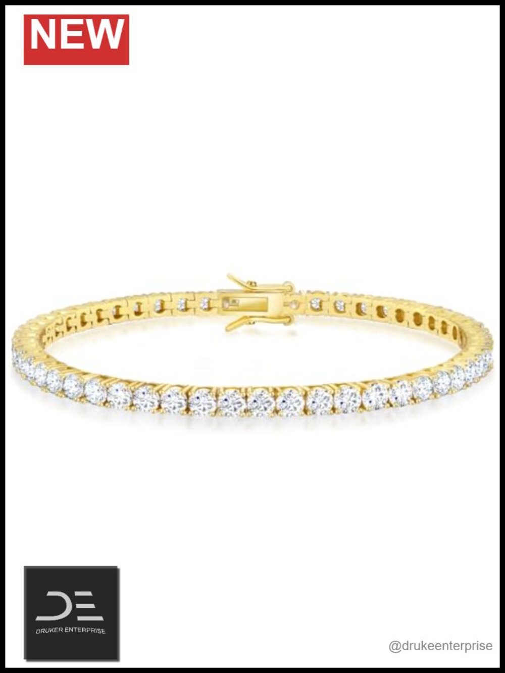14K Gold Plated Tennis Bracelet with Cubic Zirconia Stones Women